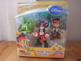 Disney Jake&the Never Land Pirates Hook,Jake&Croc Poseable figures Set