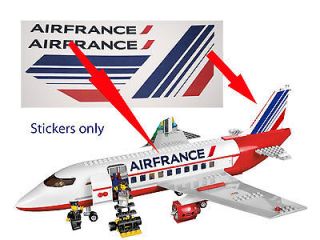 Lego City Custom Air France Stickers for 3182 Passenger Plane Airport