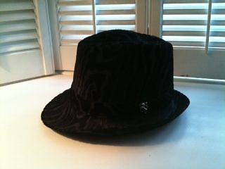 Philip Treacy Tiger Stripe Sidesweep Black Hat NEW