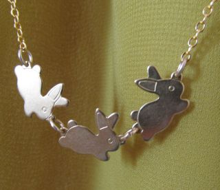 Long Bunny Chase Hoppity Hop Necklace Vintage Stunning Wear Many Ways