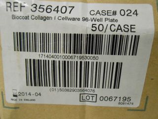 PART CASE OF 45 BD BIOCOAT 356407 COLLAGEN / CELLWARE 96 WELL PLATES
