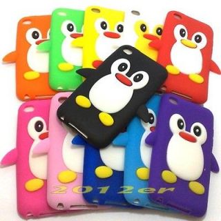 Cute 3D Penguin design silicone case cover for ipod touch 4 4th Gen