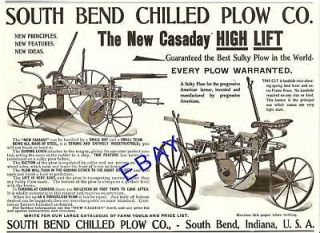 1900 SOUTH BEND IN NEW CASADAY HIGH LIFT SULKY PLOW AD