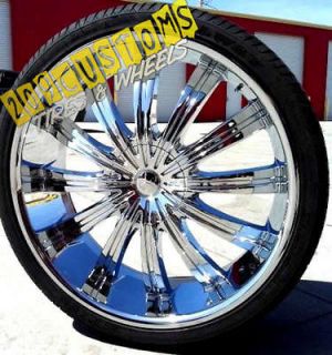 22 INCH PHINO WHEELS RIMS TIRES PW38 5X115 5X120 +13 OFFSET 22X9