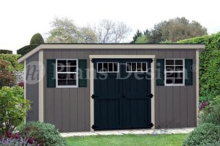 Storage Shed Plans 6 x 16 Modern Roof style #D0616M, Material List