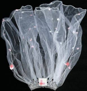 Flashing L Plate Comb Veil Bride to be hen night party Pink & white