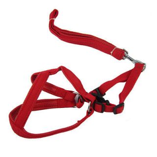Nylon Pet Dog Chest Pulling Lead Leash Harness Collar Rope Red