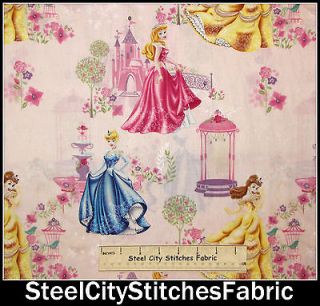 Disney Princess Traditional Shimmering Beauty Scenic Pink Cotton