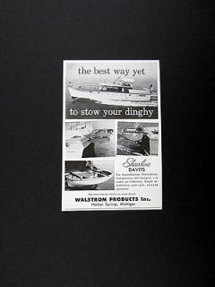 Walstrom Sheerline Davits dinghy stow davit 1965 print Ad