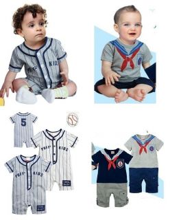 18M) Baby Boy Sporty Baseball / Sailor Marine Character Bodysuit
