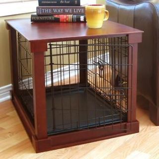 Wood & Wire End Table Dog Cage Pet Merry Products 2 Sizes