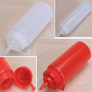 Squeeze Bottle Dispenser with Cap for Sauce Vinegar Oil Ketchup