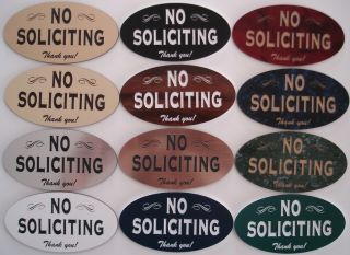 No Soliciting Home Door Plaque Sign