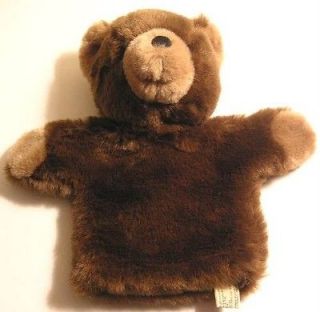 BARNEY BEAR Soft Plush Furry Hand Puppet Toy Teddy Applause Very Cute