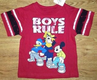 Boys, Mickey Mouse, Goofy, Donald Duck, Boys Rule Shirt, 18 Months