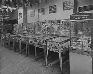 Newly listed Row Of Bingo Pinball Machines In Arcade 8x10 Reprint Of