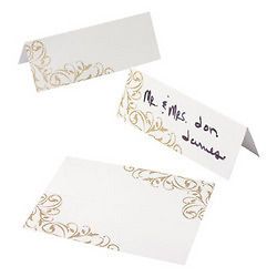 24 GOLD Flourish Place Cards Damask Wedding Bridal Shower Name