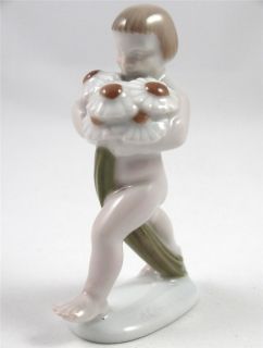 ROSENTHAL FIGURINE ~ A. CAASMANN ~ PUTTO / CHILD with FLOWERS ~ HERALD