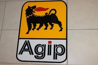 Agip Sign Motor oil Ferrari Gas station car racing garage