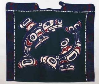 Don Yeomans Applique Melton Wool Haida Button Blanket, Shell and