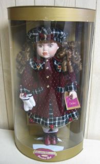 COLLECTIBLE MEMORIES GENUINE PORCELAIN DOLL DENICE RED OUTFIT IN