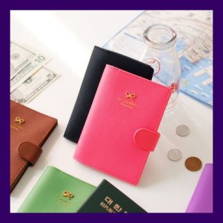 Faux Leather Protect Skimming Passport Holder Case Cover   Ribbon