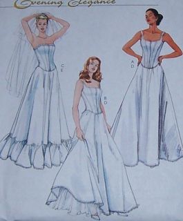 bridal WEDDING DRESS pattern 12 14 16 18 fitted corset petticoat 2pc