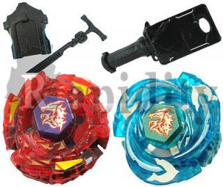 2PCS Beyblades L DRAGO (RED) + L  DRAGOT (blue)+1x Launcher Grip&Light