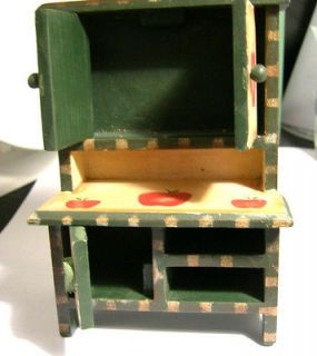 Dollhouse Miniature Wood Kitchen Cabinet Hutch