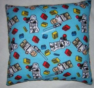 New ** STAR WARS ** LEGO ** FLANNEL ** Fabric PILLOW Handmade in