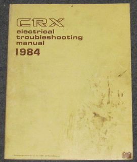 1984 Honda CRX Electrical Troubleshootin g Service Manual
