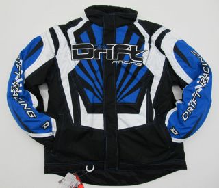 Drift Racing Mens Authority D Tex Snowmobile Jacket   Blue / Black