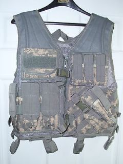 Heavy Duty Military Assault Cross Draw MOLLE Tactical Vest ACU Army