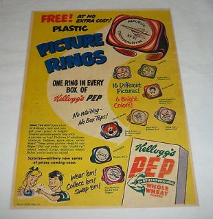 1951 Pep Cereal rings ad ~ THUNDERCEPTOR, Babe Ruth, Gene Tunney