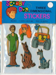 Scooby Doo Puffy Stickers 1979 Dum Speed Buggy MIP