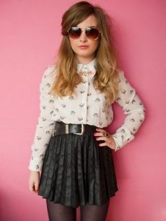 Leopard Head Print Blouse / Shirt / Size Small / UK 8 10 (Zara dupe