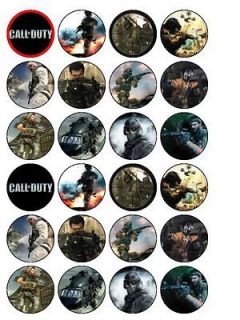 24 x Call Of Duty Black Ops Edible Rice Wafer Cup Cake Toppers 2 Fast