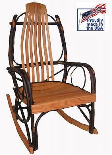Amish Hickory and Oak Rocking Chair Rocker rustic