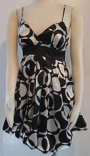 CITY TRIANGLES SATIN BLACK & WHITE DRESS   PLEASE SEE ALL PICTURES