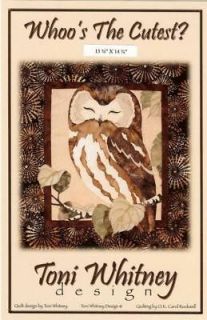 WHOOS THE CUTEST? OWL APPLIQUE QUILT PATTERN WHITNE Y