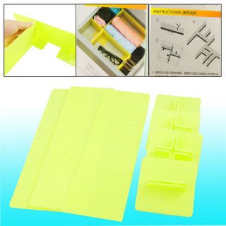 Yellow Plastic Sock Tie Closet Case Storage Box Drawer Divider Board