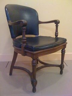 Fine Early 20th Century Sikes Company Walnut & Black Leather Antique