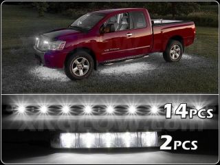 CAR/TRUCK/BOAT 14pc WHITE LED UNDERBODY NEON LIGHT &2 EXTRA DAYTIME