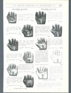 1926 ad Reach Baseball Glove Eddie Collins White Full Webb Catchers