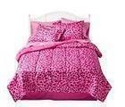 XHILARATION LEOPARD HEARTS PINK FULL 8 PC. BED IN A BAG