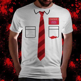 SHAUN OF THE DEAD COSTUME T SHIRT WALKING LIVING FOREE ELECTRIC