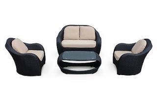 Luxury Outdoor Wicker Patio Furniture Set New 4 Pcs Sofa Set by Luxus