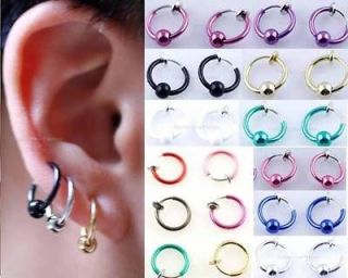 Pair Spring Clip On Hoop,Nose Lip Ear Ring,Earrings, Pick Up 1 Color