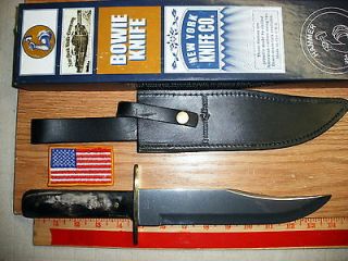 NEW YORK KNIFE COMPANY HAMMER BRAND SCHRADE LARGE BOWIE HORN SCALES