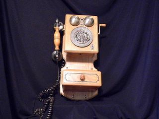 CROSLEY COUNTRY KITCHEN WALL PHONE RETRO VINTAGE REPLICA OAK TELEPHONE